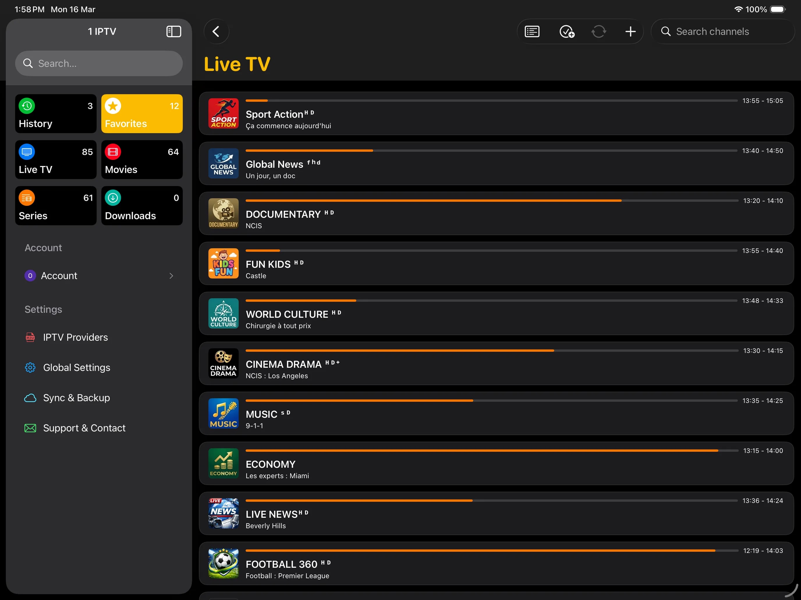 1IPTV series browser with episode list