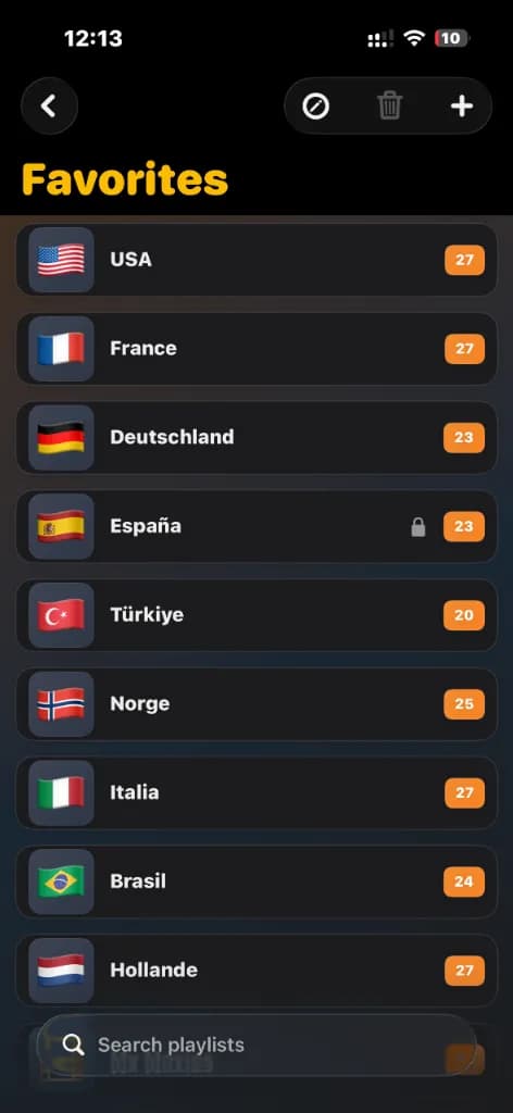 Favorites Playlist Lock Indicator